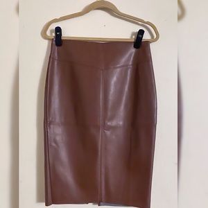 Express Brown Faux Leather Skirt